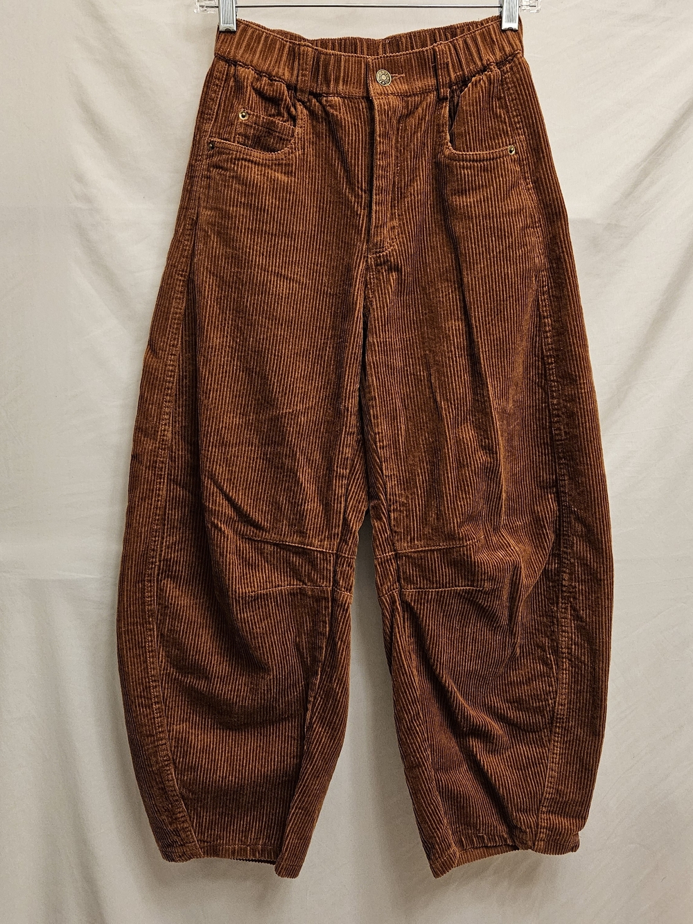 Wide Leg Corduroy Barrel Pants Womens Small Academia Goblincore Lagenlook